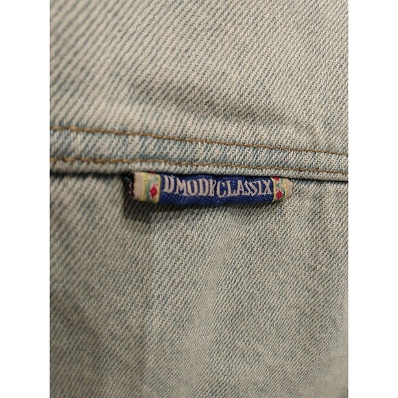 D mode Women‎ Vintage Denim Embroidered Floral Cropped Jacket Size S - Picture 8 of 9